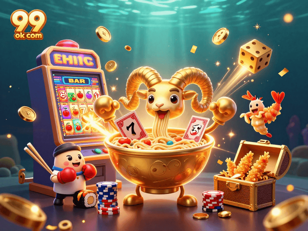 Win big with engaging casino activities at 99 ok com, featuring vibrant characters and game elements.