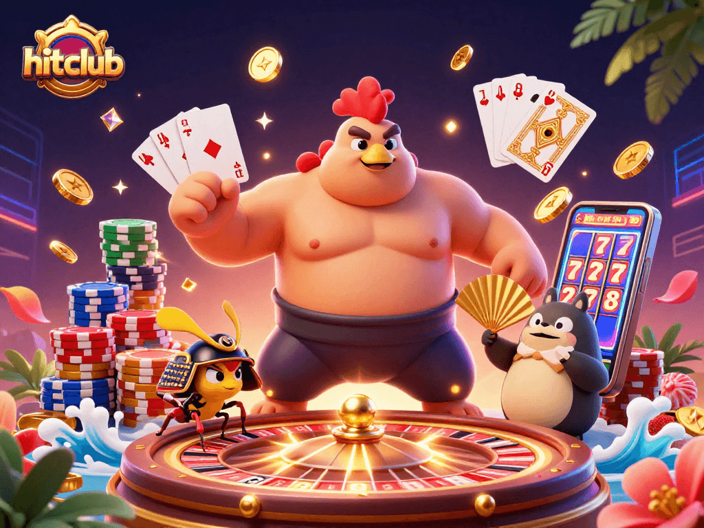 Experience thrilling action in hitclub with an intense sumo wrestler and casino elements.
