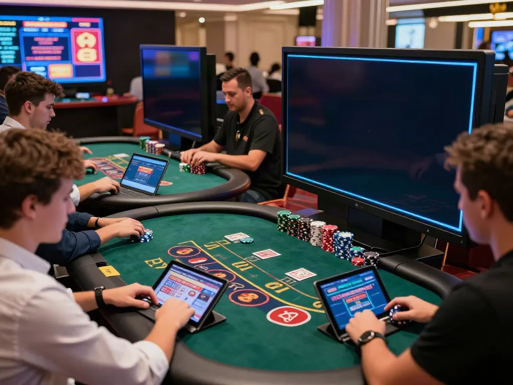Players enjoying a vibrant online casino not on Gamstop experience with immersive gaming elements.
