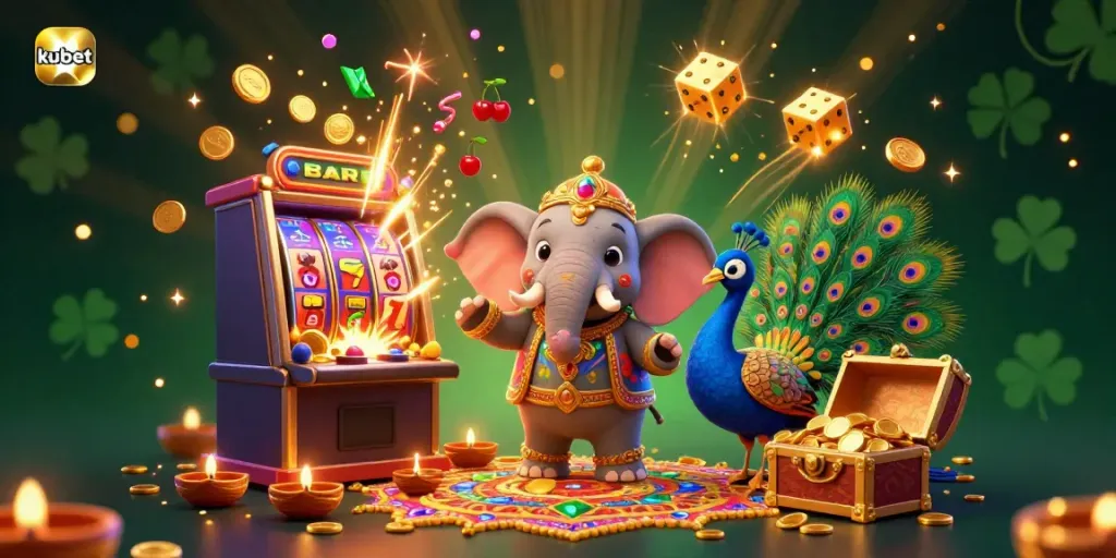 Experience kubet's colorful casino excitement with vibrant characters and bursting games.