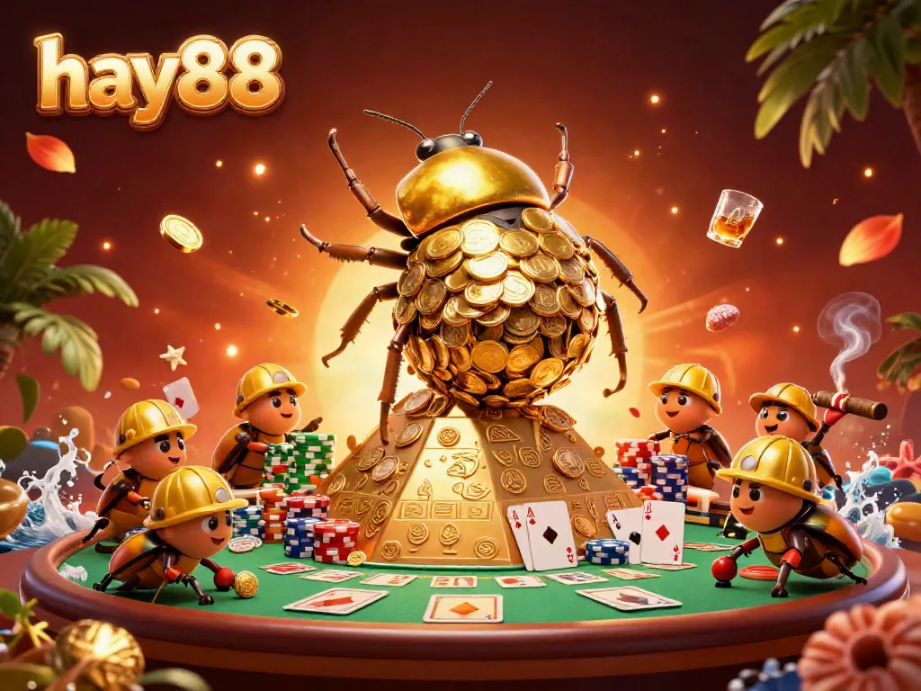 Spin the reels at hay88 with lively casino symbols and golden treasures, all in vibrant 3D