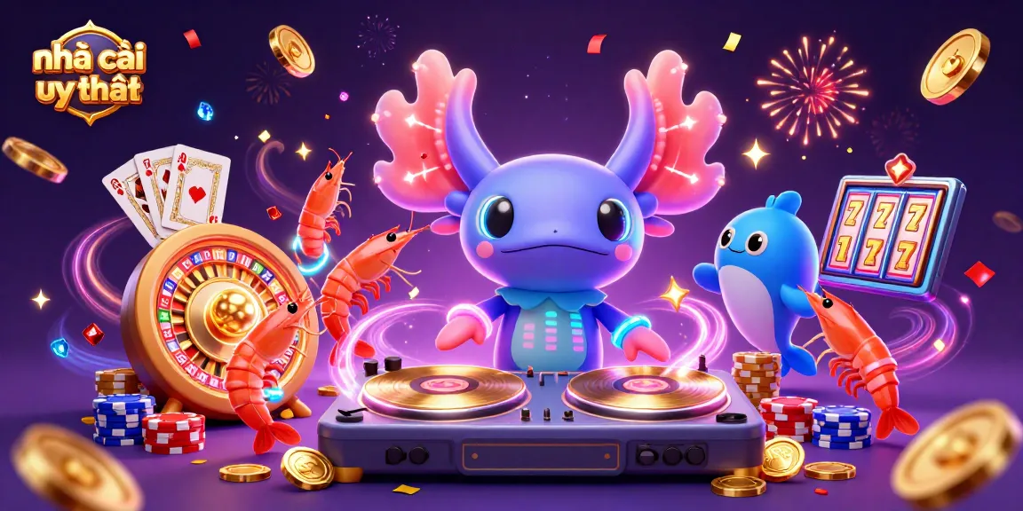 Experience the vibrant allure of nhà cái uy tín with animated characters celebrating in a dynamic casino scene.