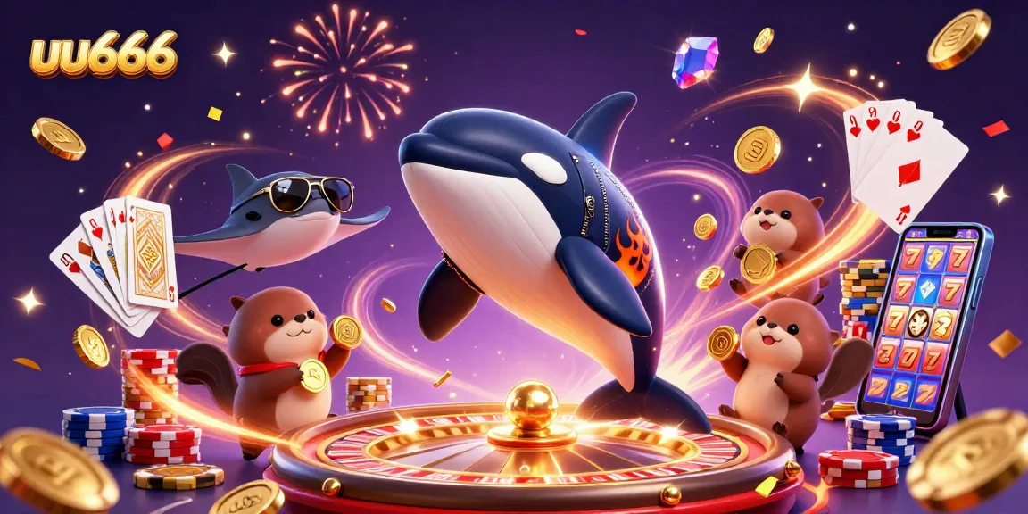Experience thrilling gaming action at uu666 with a vibrant scene of sea creatures celebrating wins.