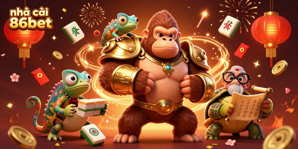 Engage with nhà cái 86bet through vibrant casino gaming, featuring colorful elements and dynamic characters.