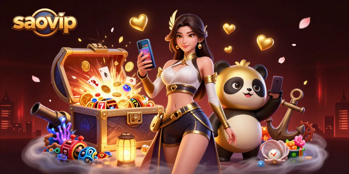 Experience saovip with an exciting 3D casino illustration showcasing vibrant gaming elements and characters.