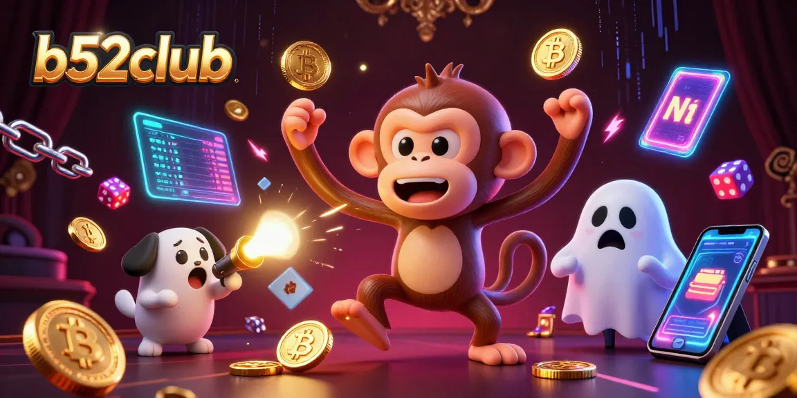Bets made at b52club reveal exciting casino thrills with a playful ghost and a curious puppy.