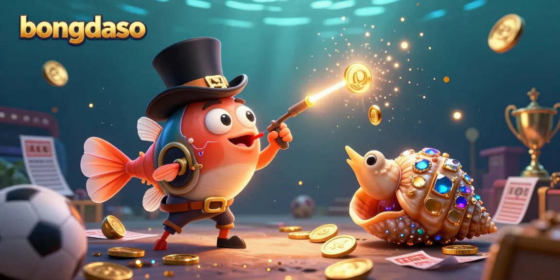 Catch winning odds effortlessly with Bongdaso, depicting a vibrant sports betting underwater scene.