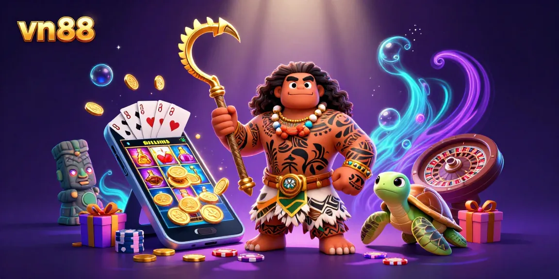 Spin to win at vn 88 with vibrant casino games and immersive experiences in this colorful illustration.