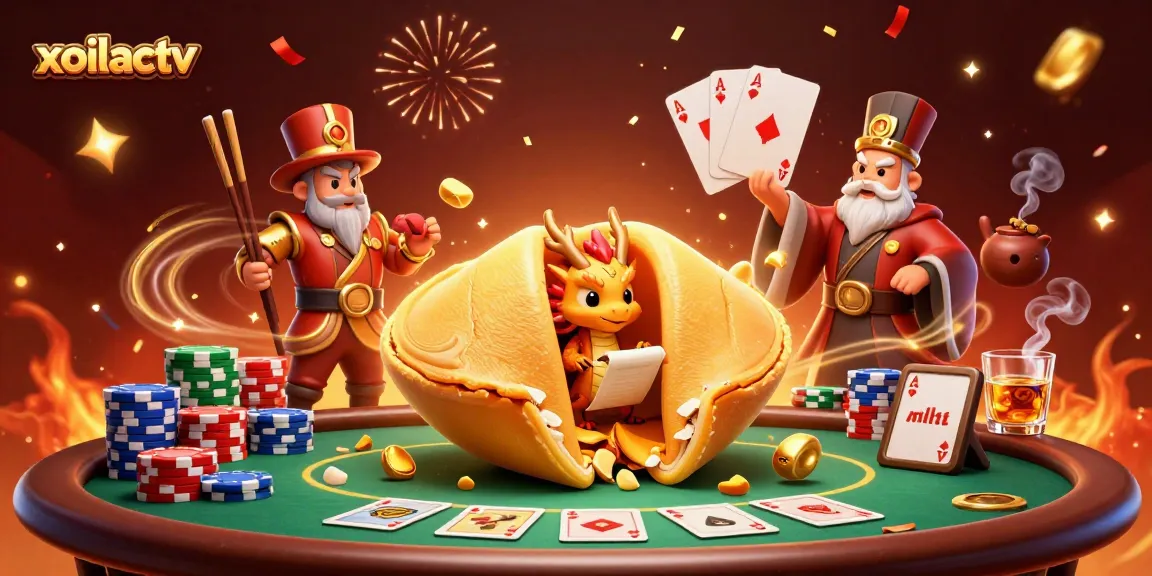 Engage with xoilactv's vibrant casino atmosphere featuring a dragon and golden fortunes.