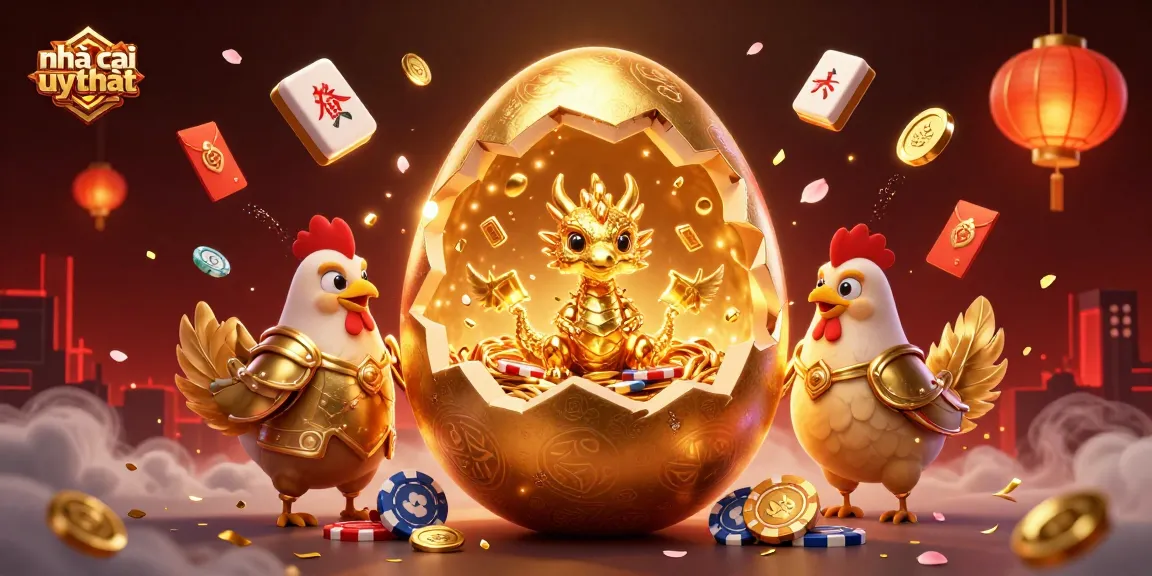 Experience trusted gaming at nhà cái uy tín with a dazzling illustration of gold elements and excitement.