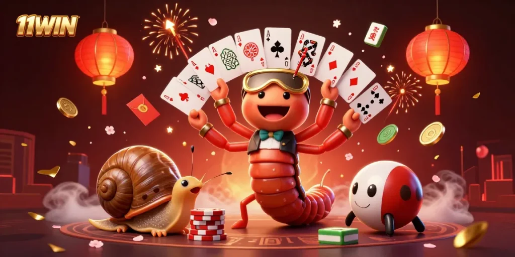 Engage with thrilling games at 11WIN with vibrant characters and rich casino elements.