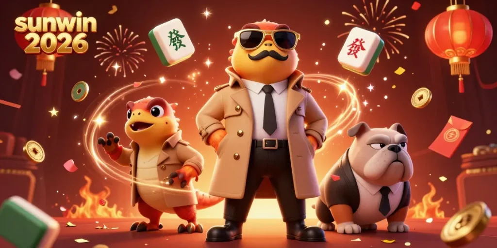 Experience thrilling gameplay with sunwin 2026 in this colorful casino adventure illustration.