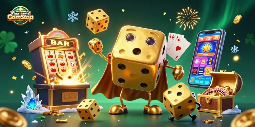 Experience the thrill of sports betting sites not on GamStop with golden dice and exciting casino elements.