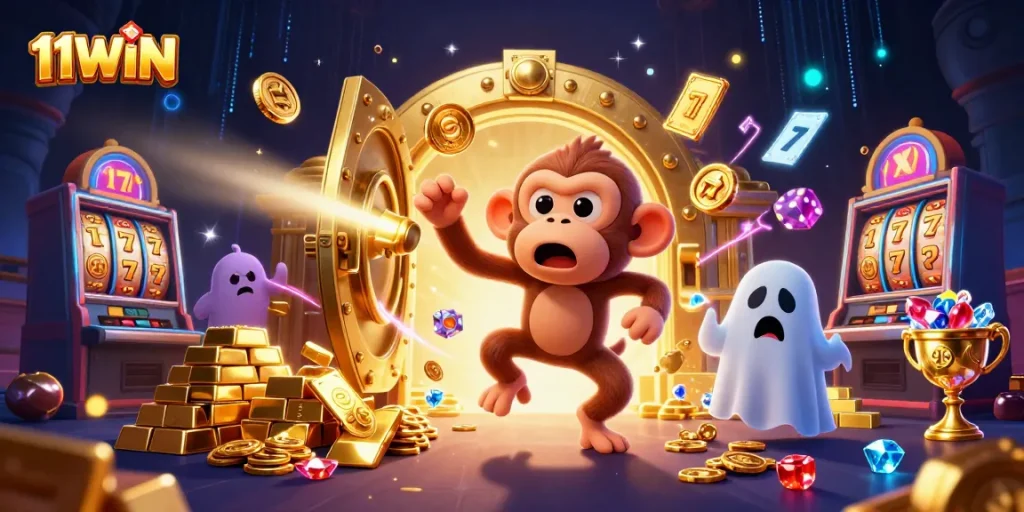Join the fun at 11WIN with our captivating haunted casino scene featuring action and treasure!