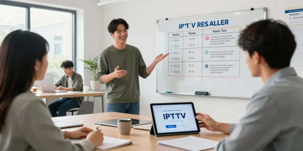 IPTV reseller providing reliable local services in a professional office environment.